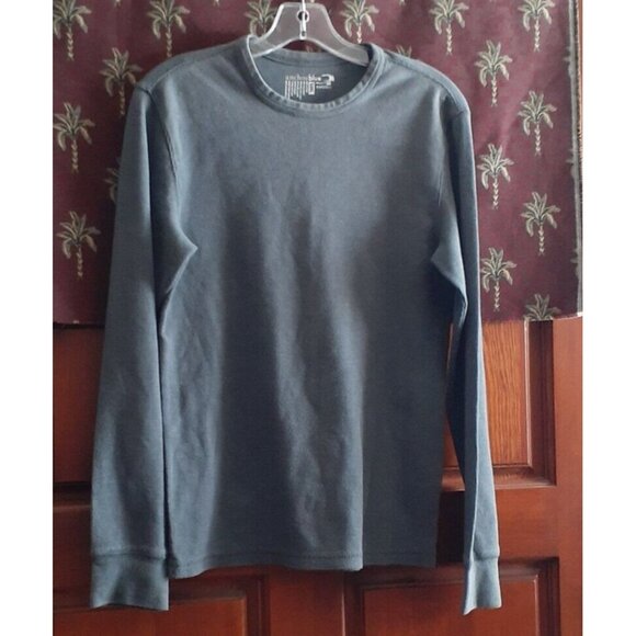 Anchor Blue Waffle Knit Long Sleeve Thermal Top Gray S - Picture 2 of 10
